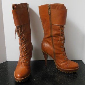 Kors Michael Kors Brown Heeled Lug Boots